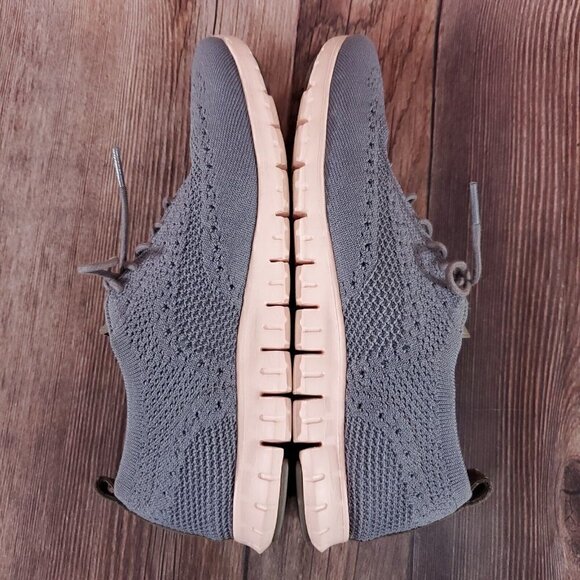 Cole Haan Womens 8.5 B Zerogrand Grand OS Gray Knit Oxford Wingtip Shoes W06727 - Picture 11 of 15